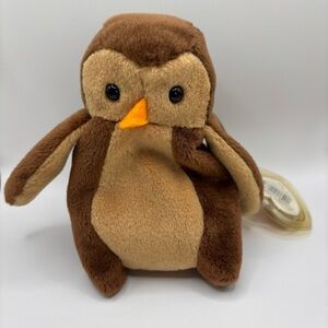 TY Beanie Baby - HOOT the Owl (4th Gen hang tag) (5 inch) MWMTs Stuffed Animal